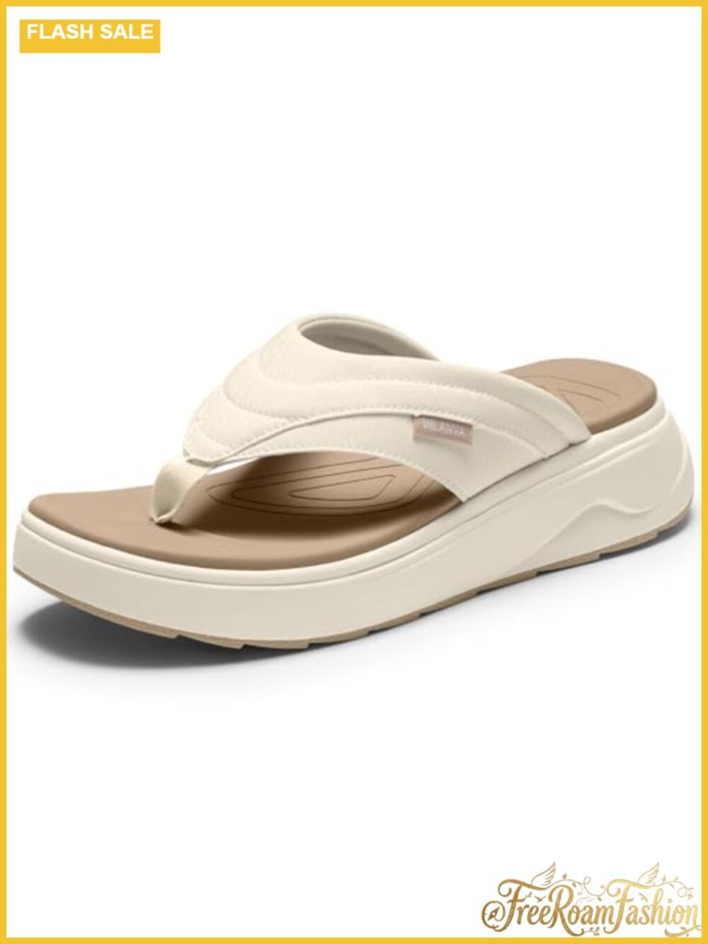 Platform Thong Sandals Arch Support Plantar Fasciitis Non-Slip Slip On